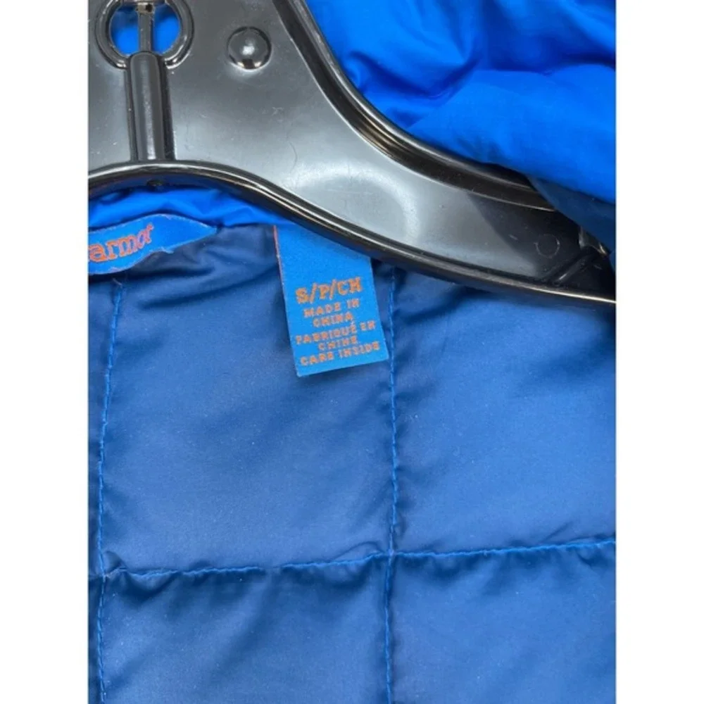 Marmot Boys Blue Quilted Jacket Grid Stitch Down Puffer Cold‎ Weather Coat